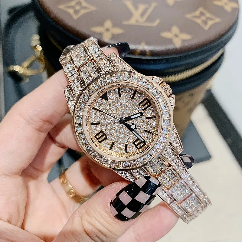 

2022 Fashion Rose Gold Watch Women Watches Ladies Steel Bracelet Luxury Rhinestone Watch For Women Reloj Mujer Montre Femme