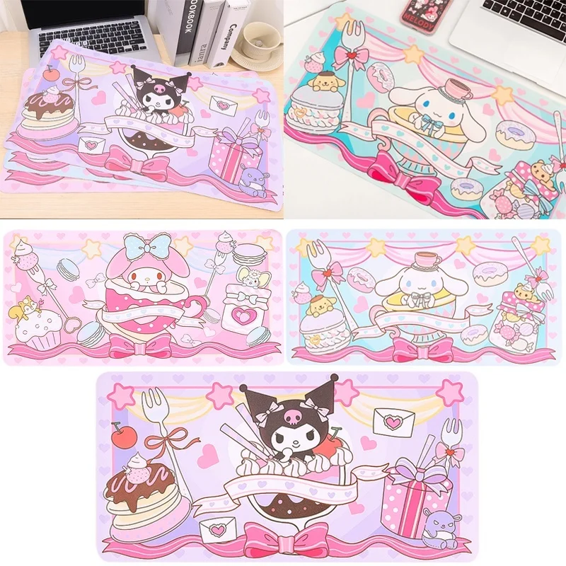 

30*60CM Cartoon Soft Cute Bear Rabbit Table Mat / Student Dormitory Cute Computer Keyboard Pad / Table Protectors Leather Trim