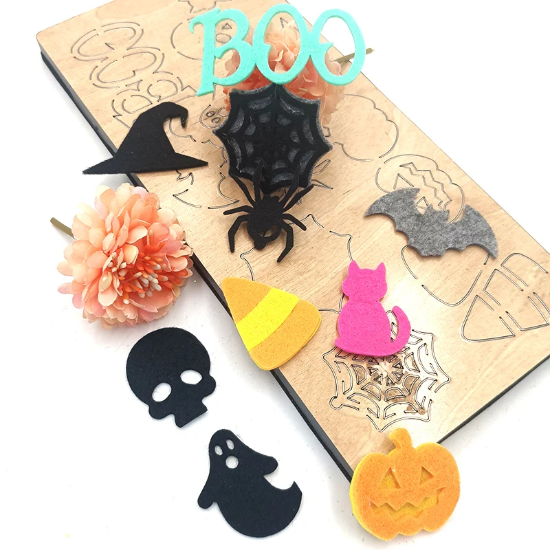 Украшения для Хэллоуина BY49, летучие мыши, призраки, тыквы, головные уборы, пауки, скелеты и другие пресс-формы, подходят для большинства машин