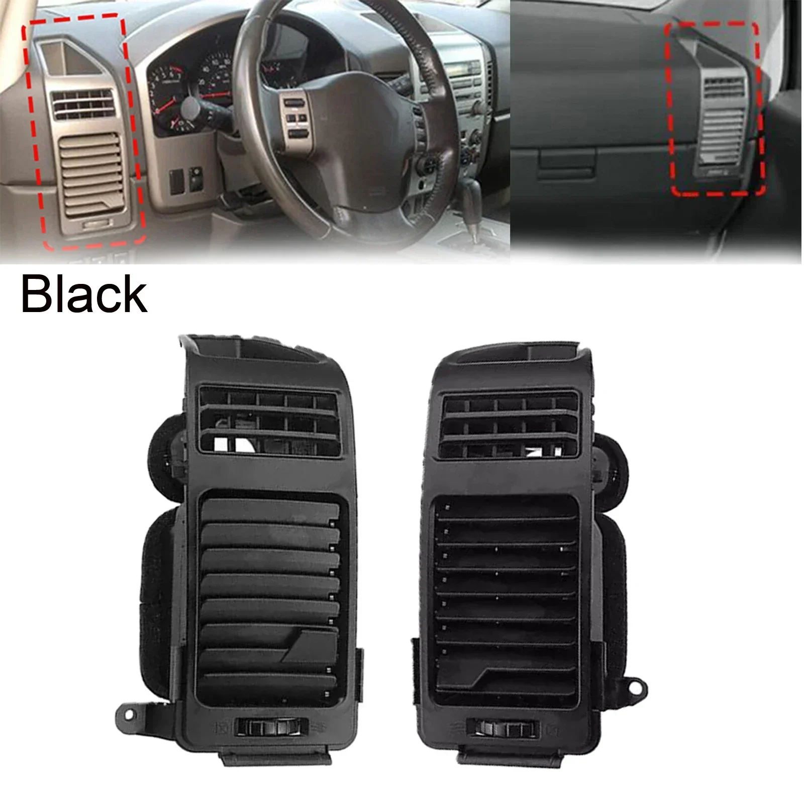 Черная пара вентиляционных решеток переменного тока для Nissan Armada 05-06 Pathfinder 68421-7S000