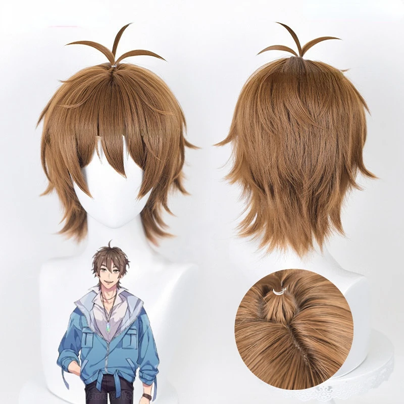 

Cosplay Wig Eiden Game Nu: Carnival 30cm Short Brown Anime Role Play Hair Party Heat Resistant Synthetic Wigs + Wig Cap