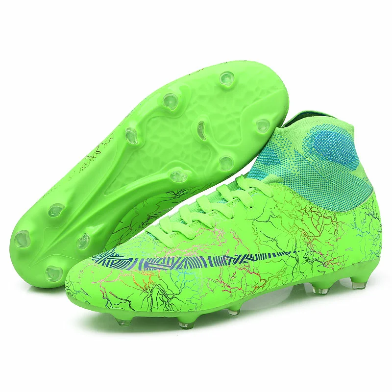 Men's High Ankle AG/FG Sole Outdoor Cleats Football Boots Shoes Soccer Cleats Women Training Free Shipping Football Boots