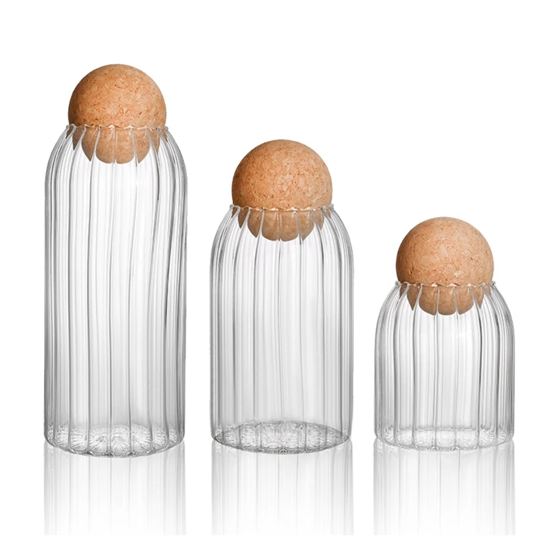 

3 Pcs Glass Jar With Airtight Seal Wood Lid Ball,Glass Canister,Glass Storage Jars For Tea Coffee Spice Sugar Salt,S/M/L