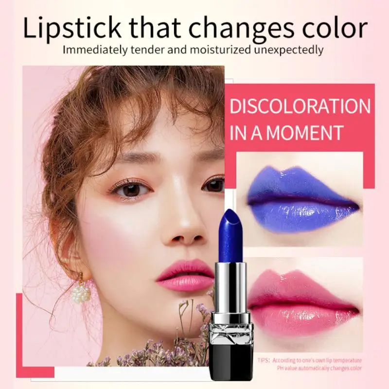 

Color Changing Lipstick Temperature Change Waterproof Long Lasting Changed Into Red Pink Easy To Carry Lip Tint Sexy Cosmetics