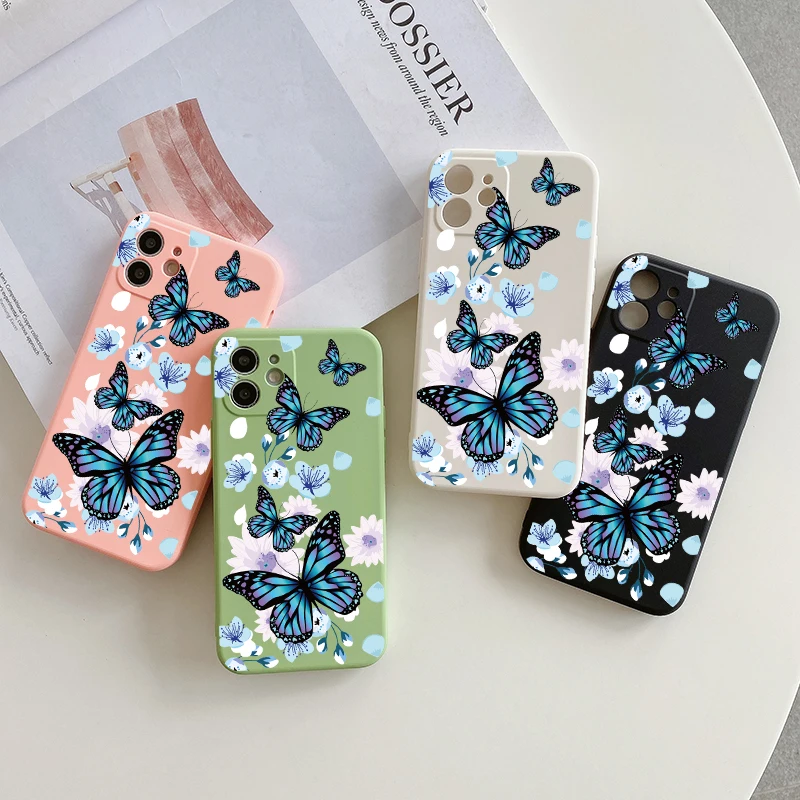 

Vintage Butterfly Flower Colorful Phone Case Cover For iPhone 14 14ProMax 14Plus 13Promax 13 12 11 XR 7 8Phone Case Unique Funda
