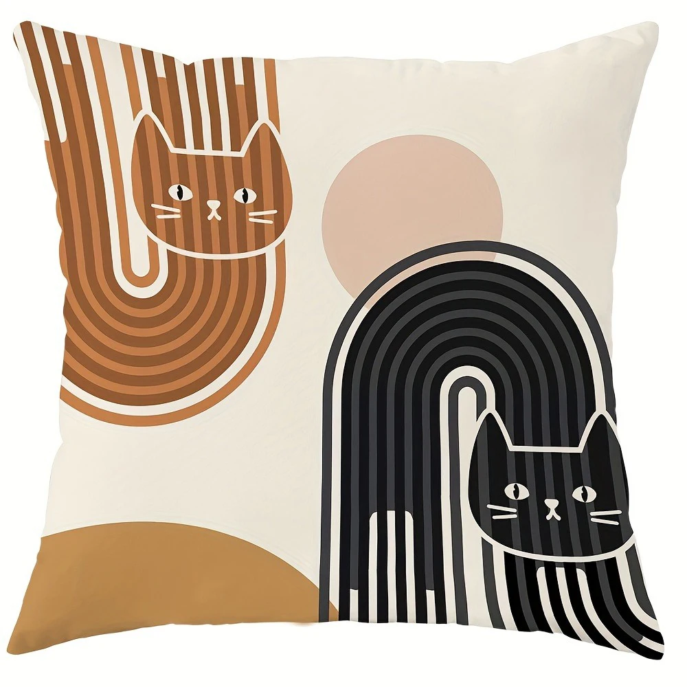 

Декоративные наволочки Geometric Cat Pattern из полиэстера велюра