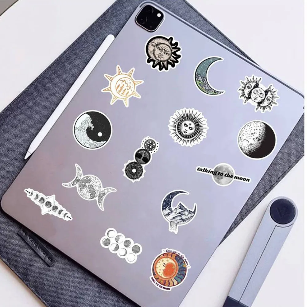 103050pcs gothic diablo cool sun moon art graffiti stickers aesthetic decals skateboard diary laptop car sticker for kids toy free global shipping