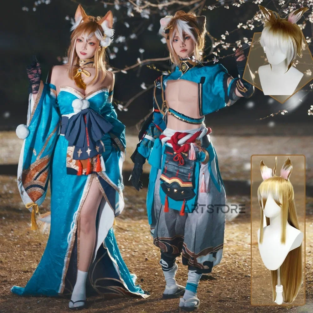 Костюм для косплея Genshinimpact Gorou Miss Hana костюм платье брюки лисий хвост уши полный