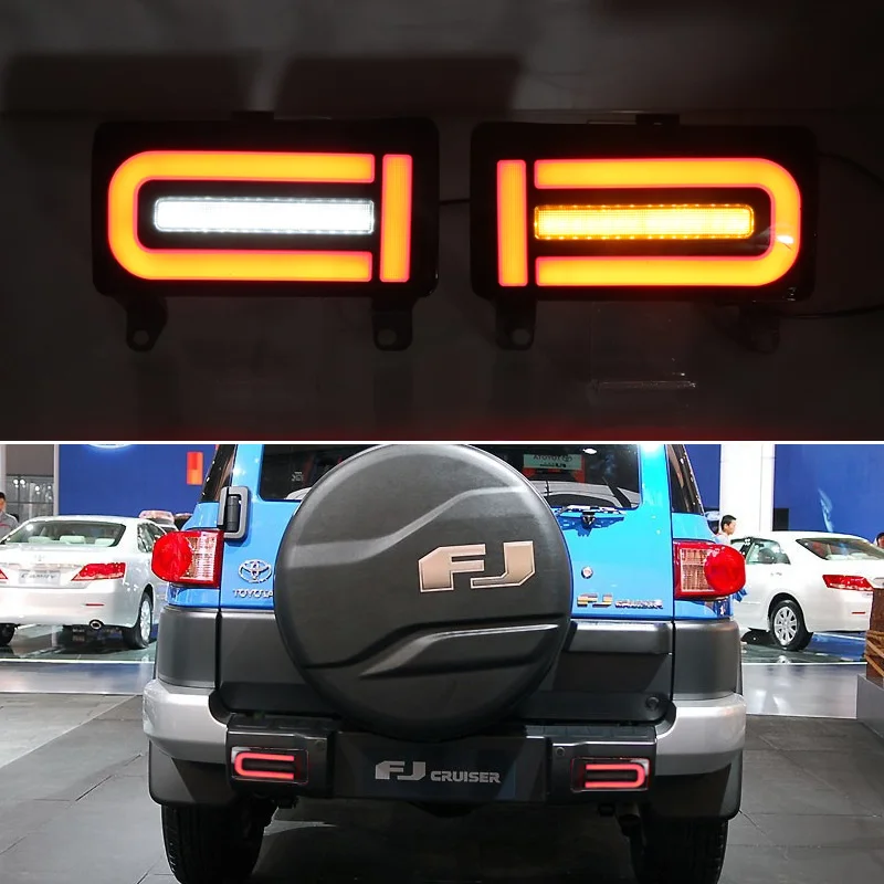 

4-in-1 Functions Rear Running Light + Brake Lamp + Reverse + Turn Signal LED Rear Bumper Light For Toyota FJ Cruiser 2007-2022