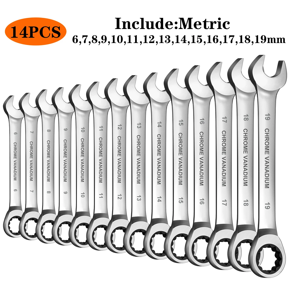 

Набор комбинированных гаечных ключей WOZOBUY 6-19 мм