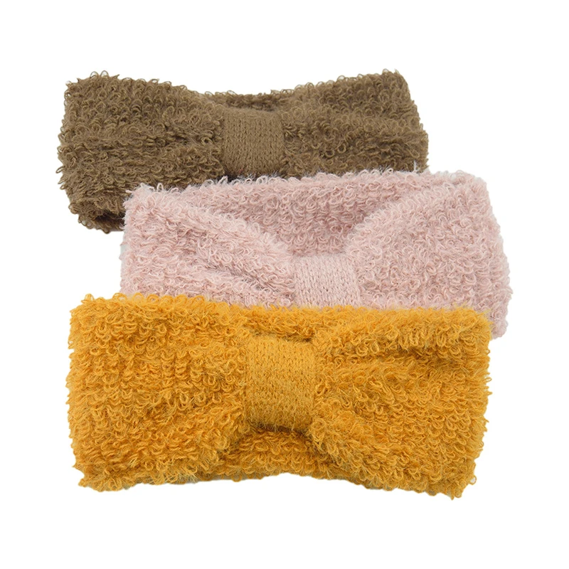 

Headwear Solid Bandanas Knotted Crochet Elastic Hair Band Hair Accessories Handmade Turban Winter Warm Knit Headbands For Women