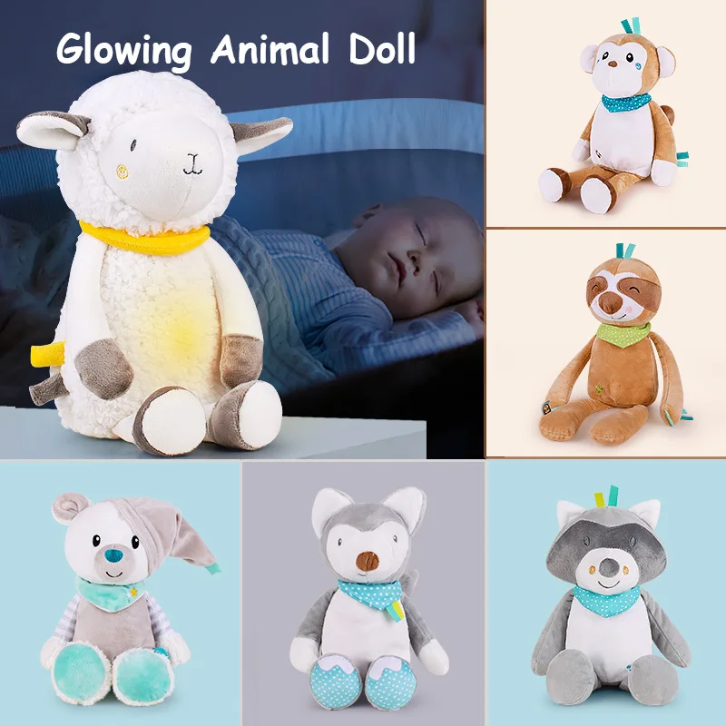 

[Funny] Unicorn sloth doll LED Light and music Soothing Doll baby Toys Sleeping doll plush toddler toys birthday gift for kids