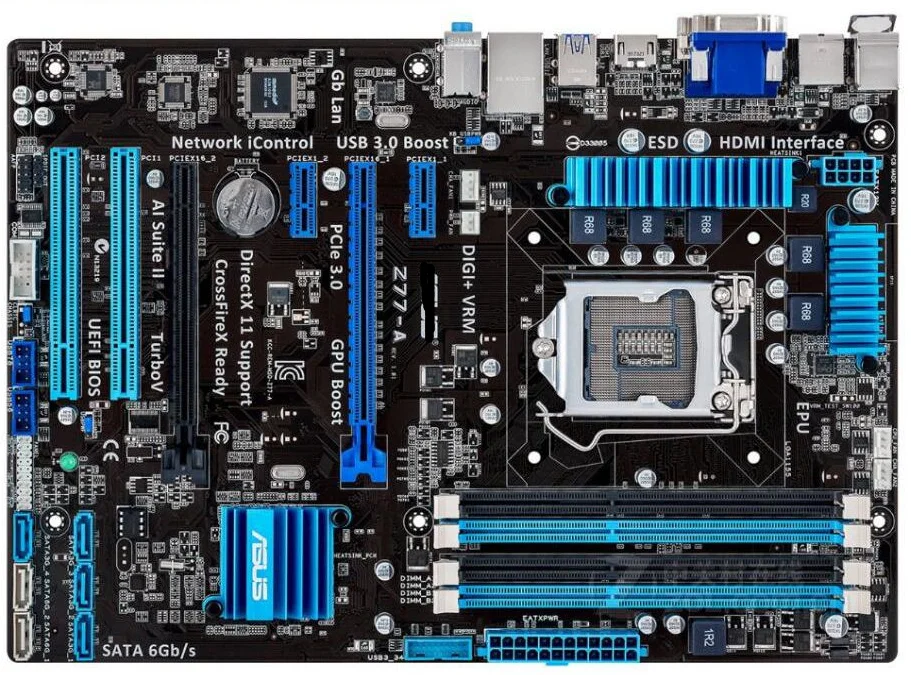Материнская плата Б/у для ASUS Z77-A LGA 1155 DDR3 USB2.0 USB3.0 32 ГБ I3 I5 I7 нм Z77 оригинальные