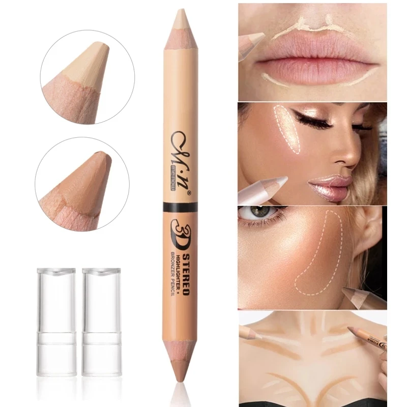 

Double Ended Eyes Concealer Pencil Wooden Made Handle Soft Face Cream Contour Brighten Concealer Pen Cosmetics Free Ship