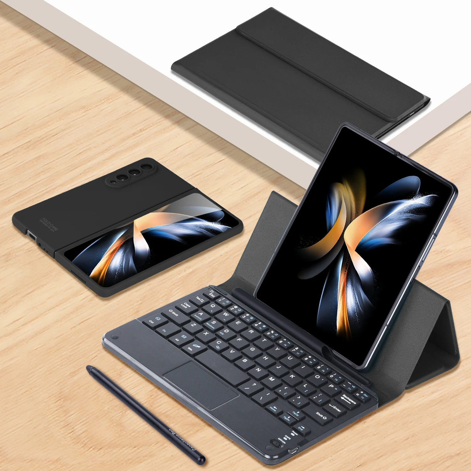 Touch Wireless keyboard For Samsung Galaxy Z Fold 4 3 2 Magnetic Leather Case For Huawei Mate X2 Magic Vs OPPO Xiaomi Mix Cover