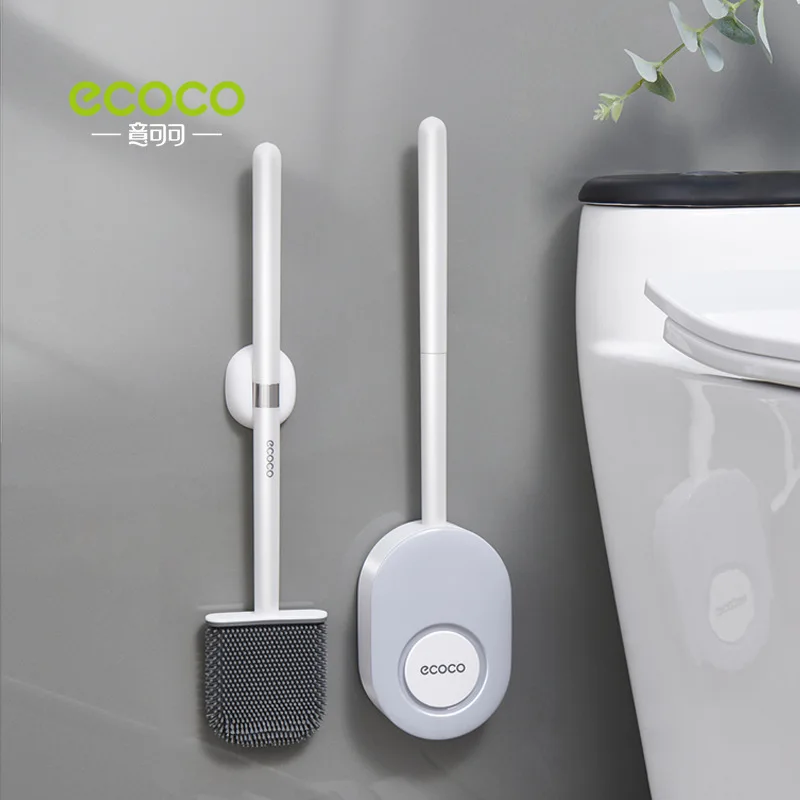 

Ecoco Silicone Toilet Brush Holder Wall Mounted No Drilling Household Cleaning Tools Brushes Bathroom Clearner WC Accessories
