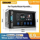 Автомагнитола GRANDnavi 2DIN, мультимедийный видеоплеер, навигация 2DIN, сенсорный экран, Авторадио 7 дюймов для Toyota Nissan Hyundai