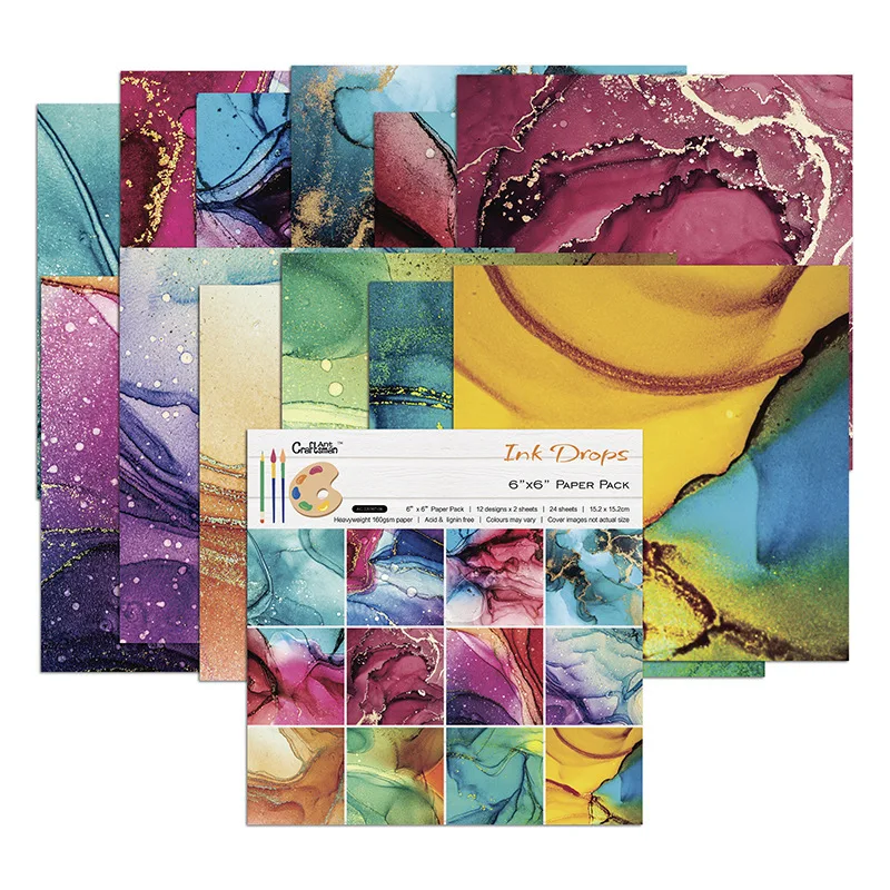 

24 Sheets Scrapbooking Paper 15x15cm, Journaling Planner Paper Supplies Cardstock Backgrounds Album for DIY Art Craft Decorative
