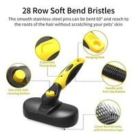 5 in pet dog hair brush cat comb grooming and care cat brush stainless steel comb with massage particles self cleaning pet combs