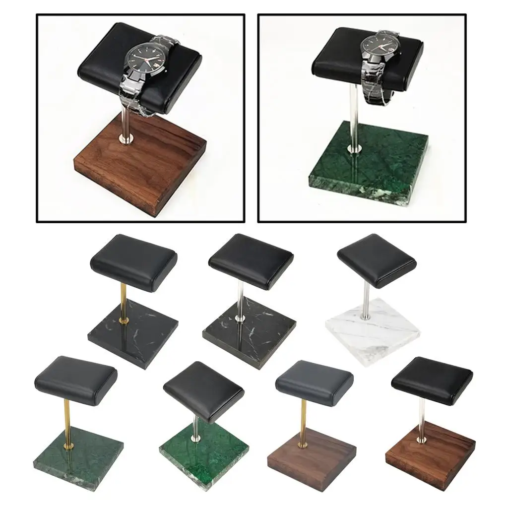Watch Shop Display Stand Marble Watch Display Stand Black PU Leather Jewelry Stand for Bracelet Bangles