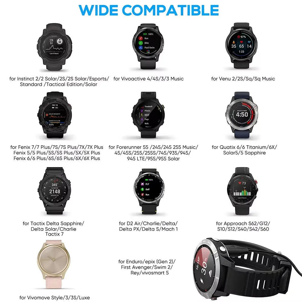 Фото Кабель зарядного устройства Tpye-c/USB для Garmin Fenix 8 7 7S 7x X5 5S 5X Plus 6 6S 6X Pro, Forerunner 255 45 55, Vivoactive 5 №3