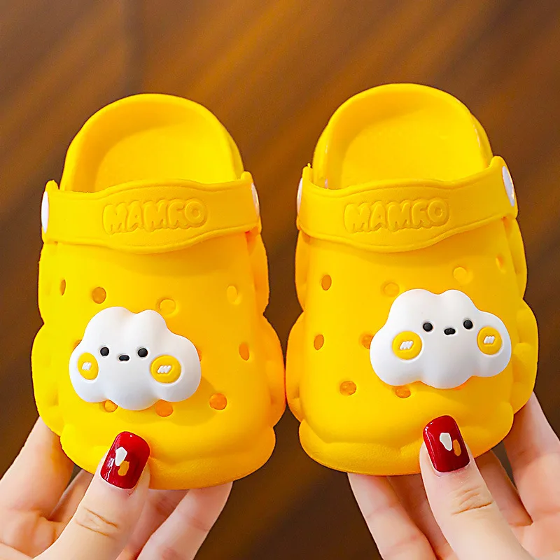 Женские летние детские тапочки Сандалии Baotou для девочек и мальчиков с рисунком