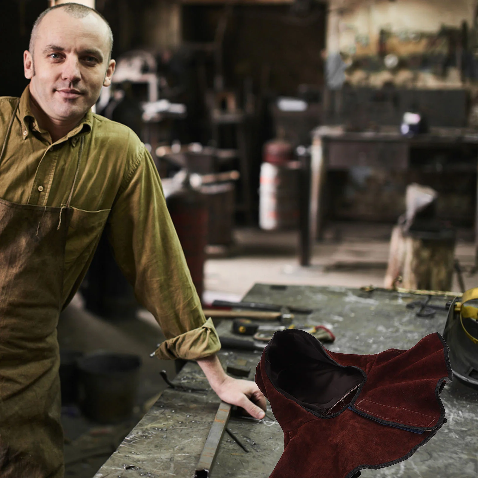 

Necklace Protective Hat Protection Face Cover Welding Caps Cowhide Hood Protector