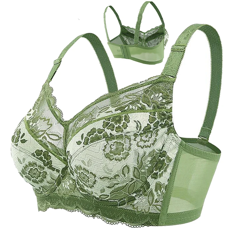 Womens Ultra Thin Bra Full Coverage Non-Padded Underwire Lace Lingerie For Female Plus Size 75 80 85 90 95 100 105 110 D E F G H