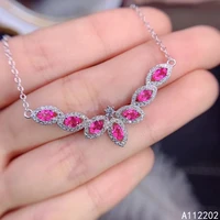 popular natural topaz 925 sterling silver inlaid pink gemstones pendant womens necklace heart wedding party gift jewelry suppor