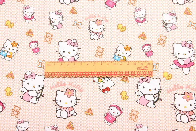 Мультяшный Hello Kitty 100% хлопчатобумажный материал лоскутное шитье предмет