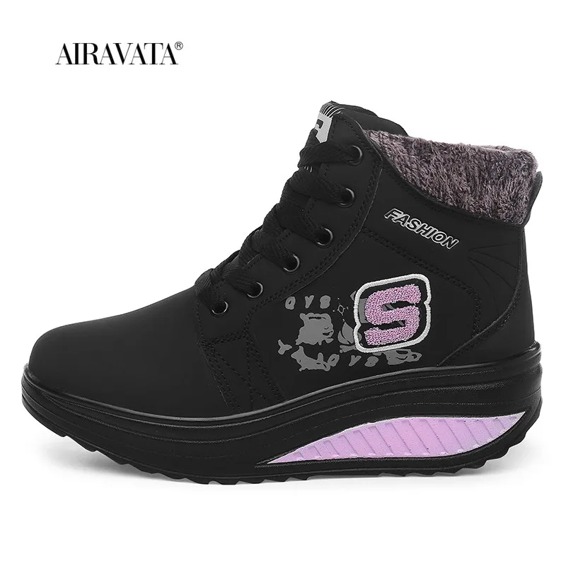 Winter Boots Women Platform Boots Warm Fur Snow Boots Women Boots Winter Lady Shake Shoes Thick Wear-resistantMujer