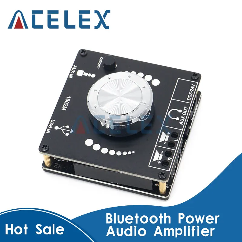 1002M 100W+100W Bluetooth 5.0 Power Audio Amplifier board Stereo AMP Amplificador Home Theater AUX USB