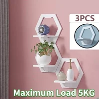wall organizer 13pcs wall shelf punch free bedside wall display stand wall mounted flower pot holder tv backgrou room decora