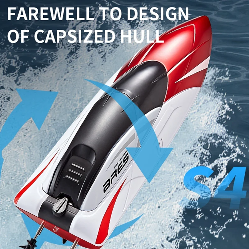 Радиоуправляемая лодка 2 4G с двойным рулем водонепроницаемая высокоскоростная