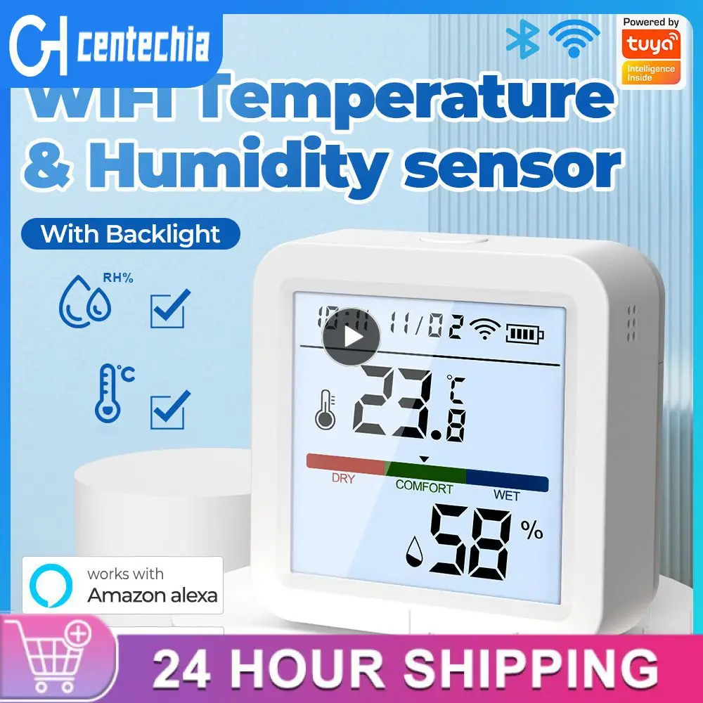 

Safe Intelligence Hygrometer Voice Support Thermometer Angle Adjustment Smart Home Household Appliances Precise Shared Features