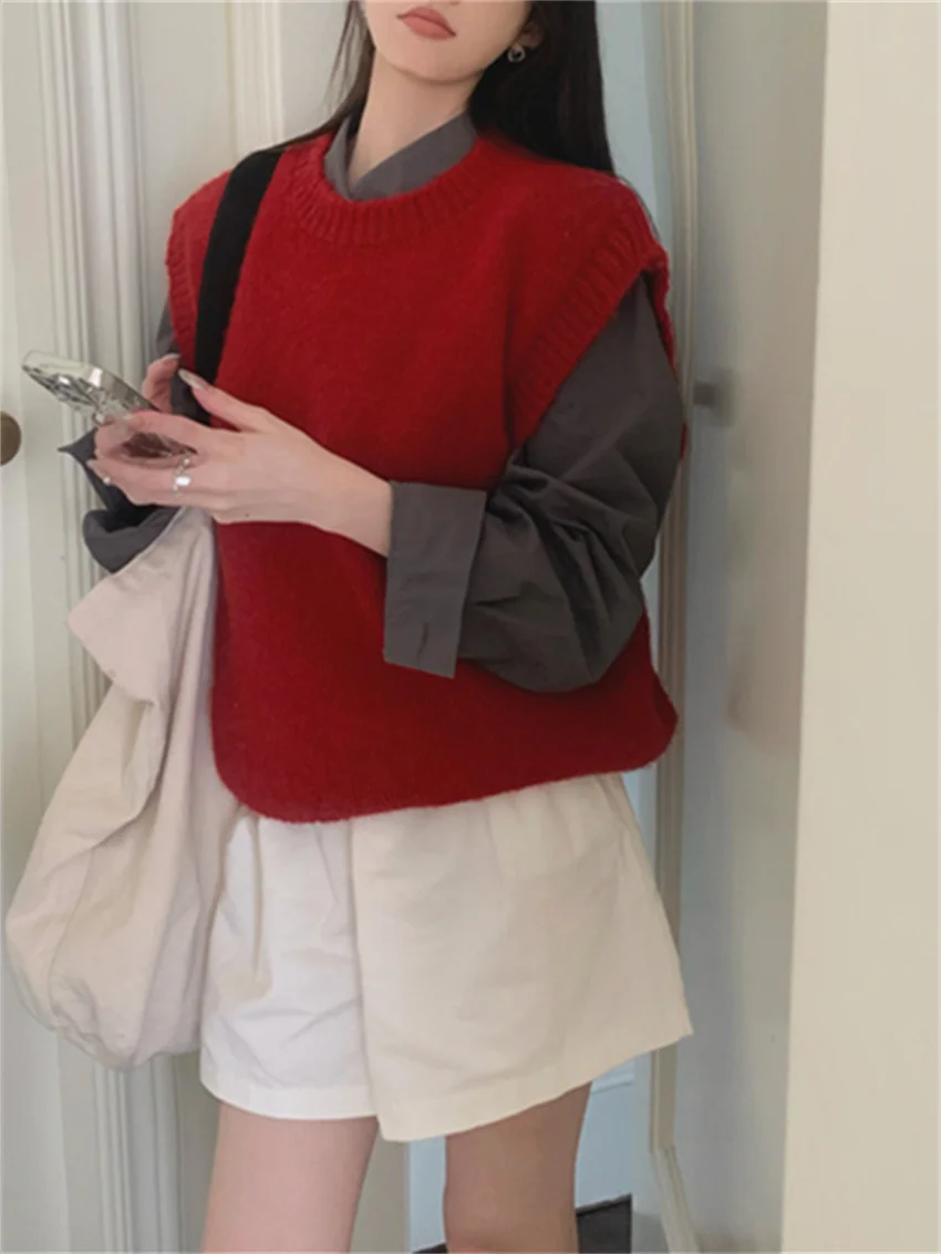 Alien Kitty новые красные свитера жилет женский свободный повседневный трикотаж 2025 г.