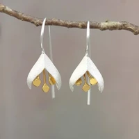 color separation flower ear hooks short temperament elegant orchid earrings personality fashion jewelry earrings for women