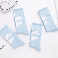 japanese harajuku kawaii all match socks women korean version of the college blue sky and white clouds men and women cloud socks