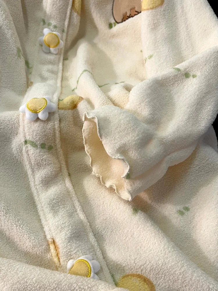 Пижамы ночная рубашка женская осенне-зимняя пижама больших размеров утепленная