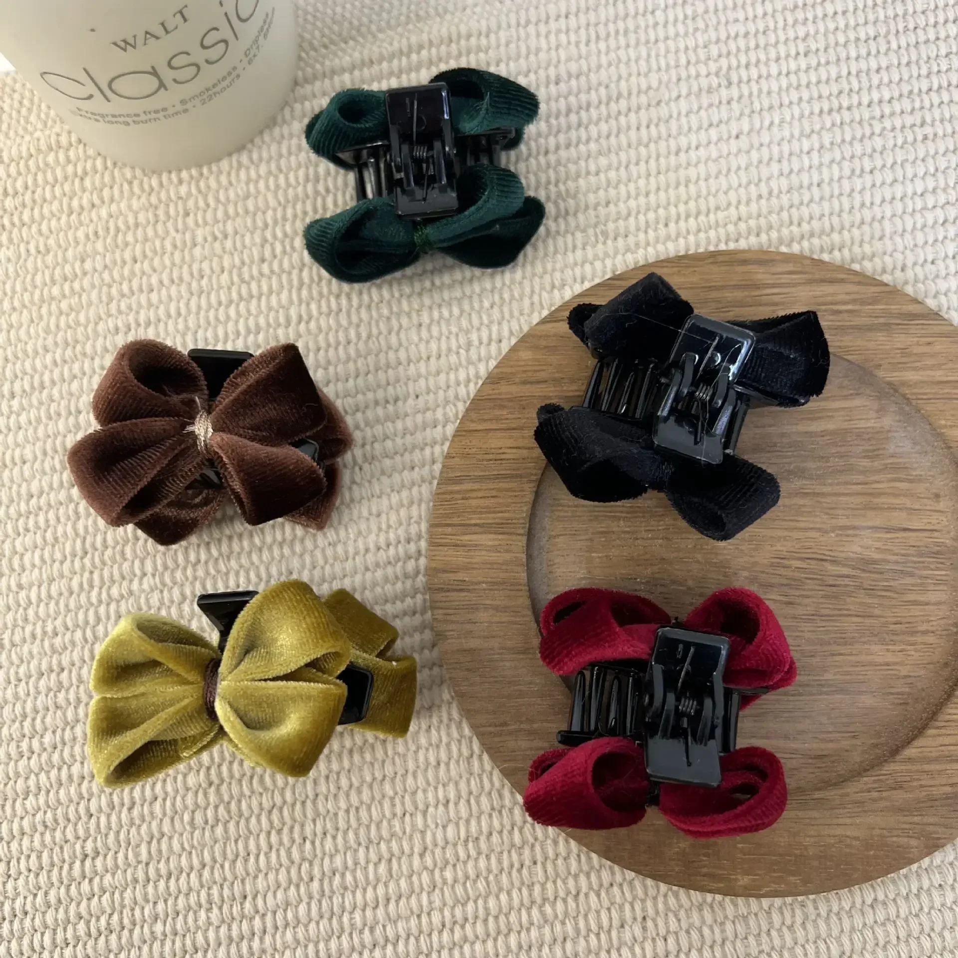 Бархатный галстук-бабочка заколка для волос в стиле принцессы милый