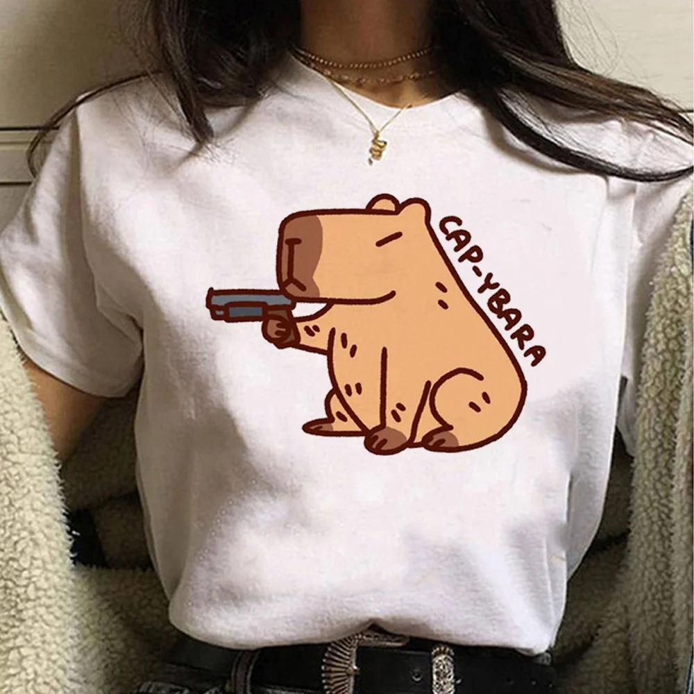 

Capybara Tee women manga Japanese summer t-shirts girl manga clothing