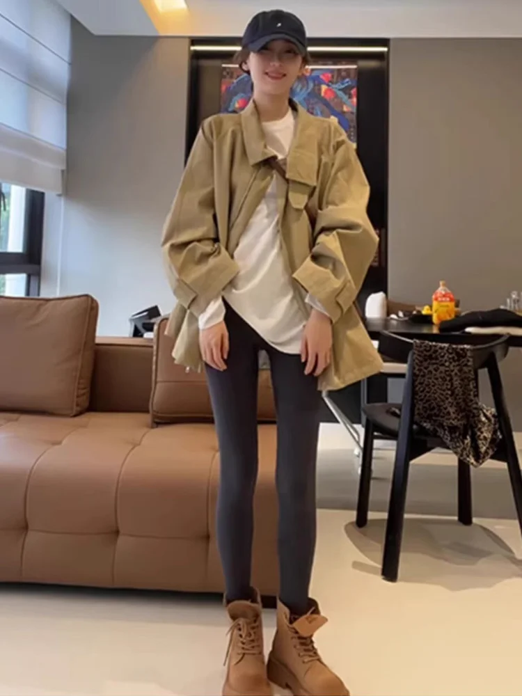 Маленький плащ цвета хаки верхняя одежда элегантный High Sense весна 2024 новинка