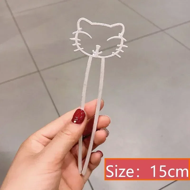 Симпатичная креативная матовая металлическая заколка-вилка в виде кошки простые