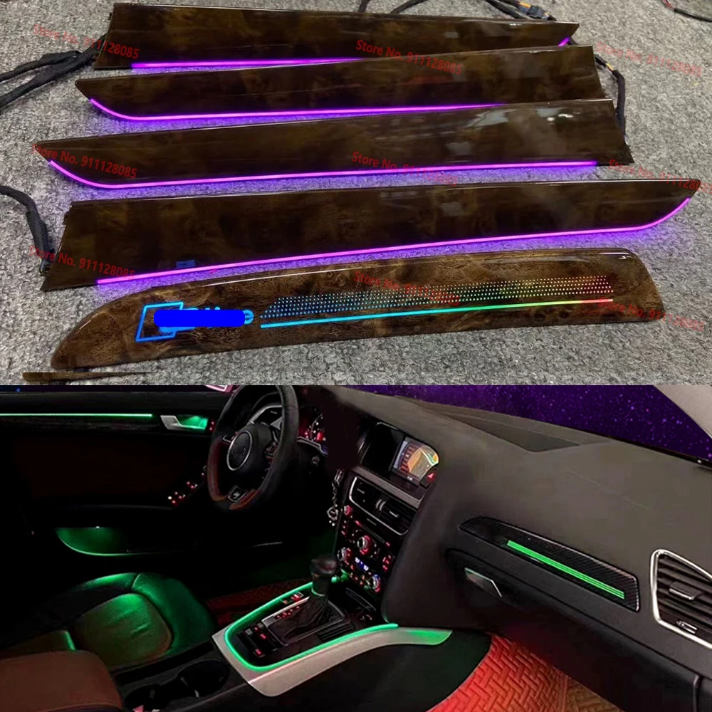 

LED Ambient Light For Audi A4 B8 Q5 A5 2009-2017 Decorate Lamp Grain Door Panel Mood Lamp Carbon Look Neon Light Footlight
