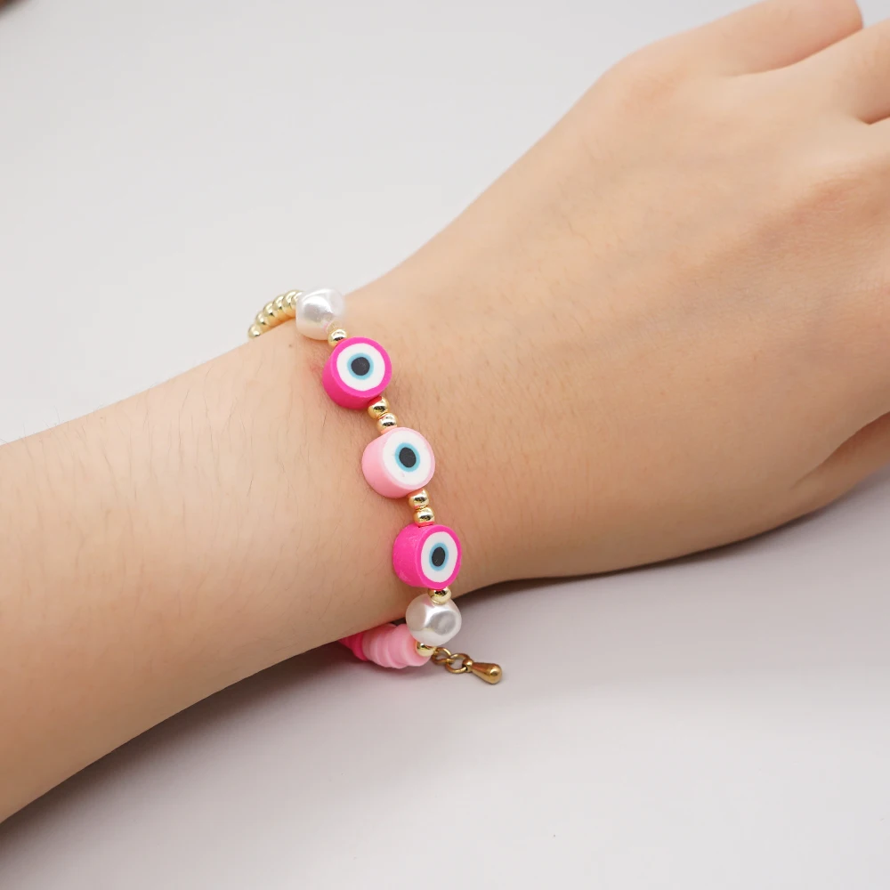 Go2BoHo браслет сглаза модные ювелирные изделия золотые бусины искусственный