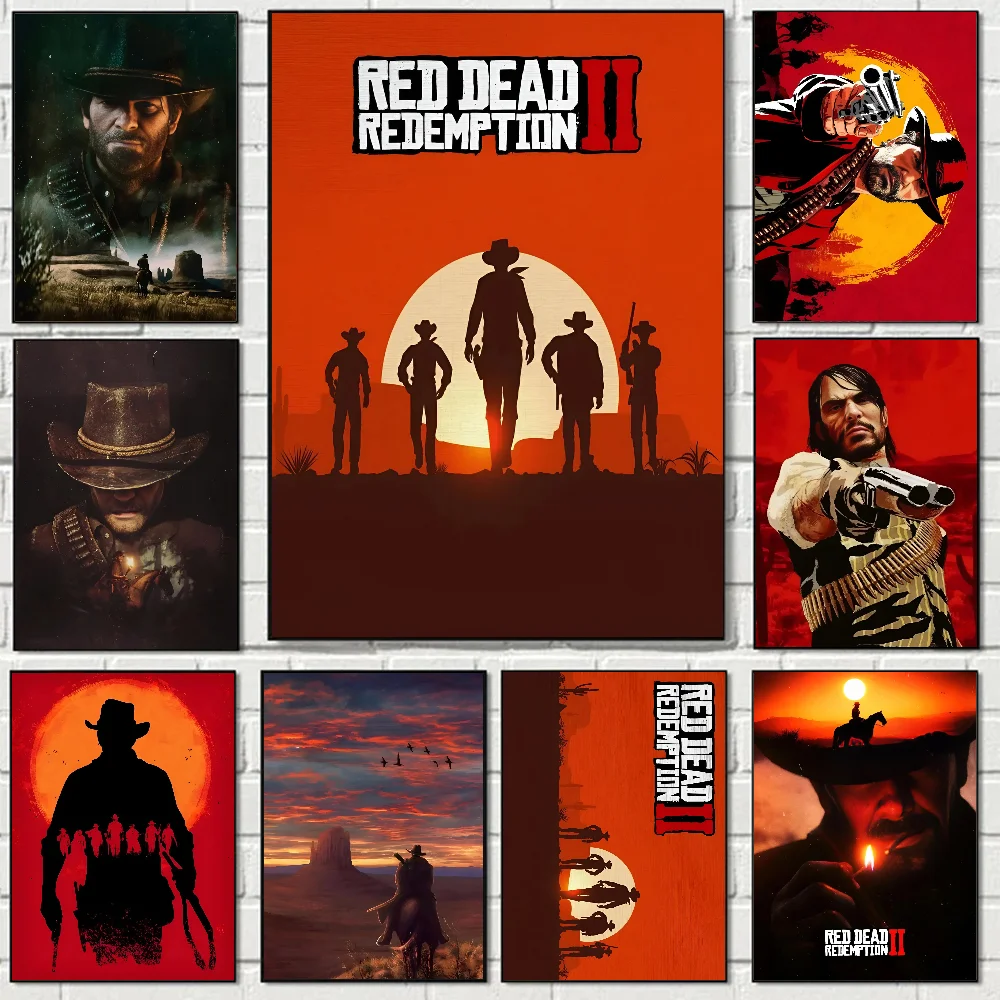 Red Dead Redemption 2 популярный игровой плакат наклейки художественные настенные фрески