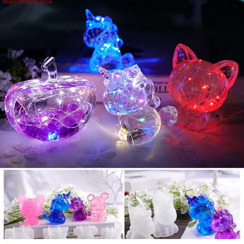 

DIY 3D Unicorn Silicone Mold DIY Epoxy Resin Unicorn Mould for Fondant Cake Chocolate Ice Cube Baking Handmade Soap Candle Molds
