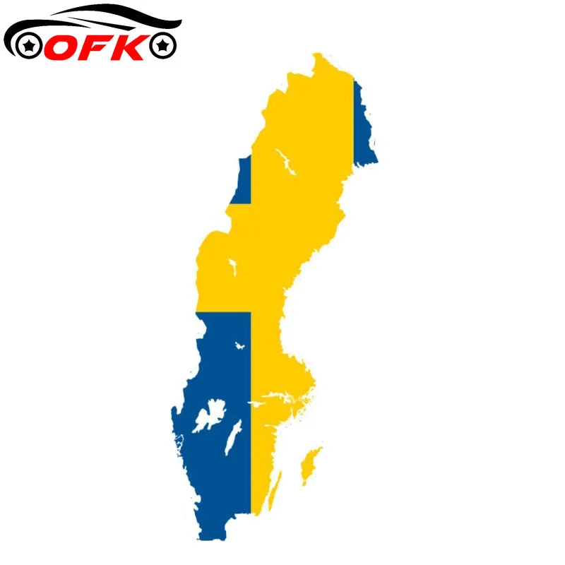 

Personality Sweden Map Car Styling Motorcycle Flag Sticker Decal 17.2CM*7.3CM