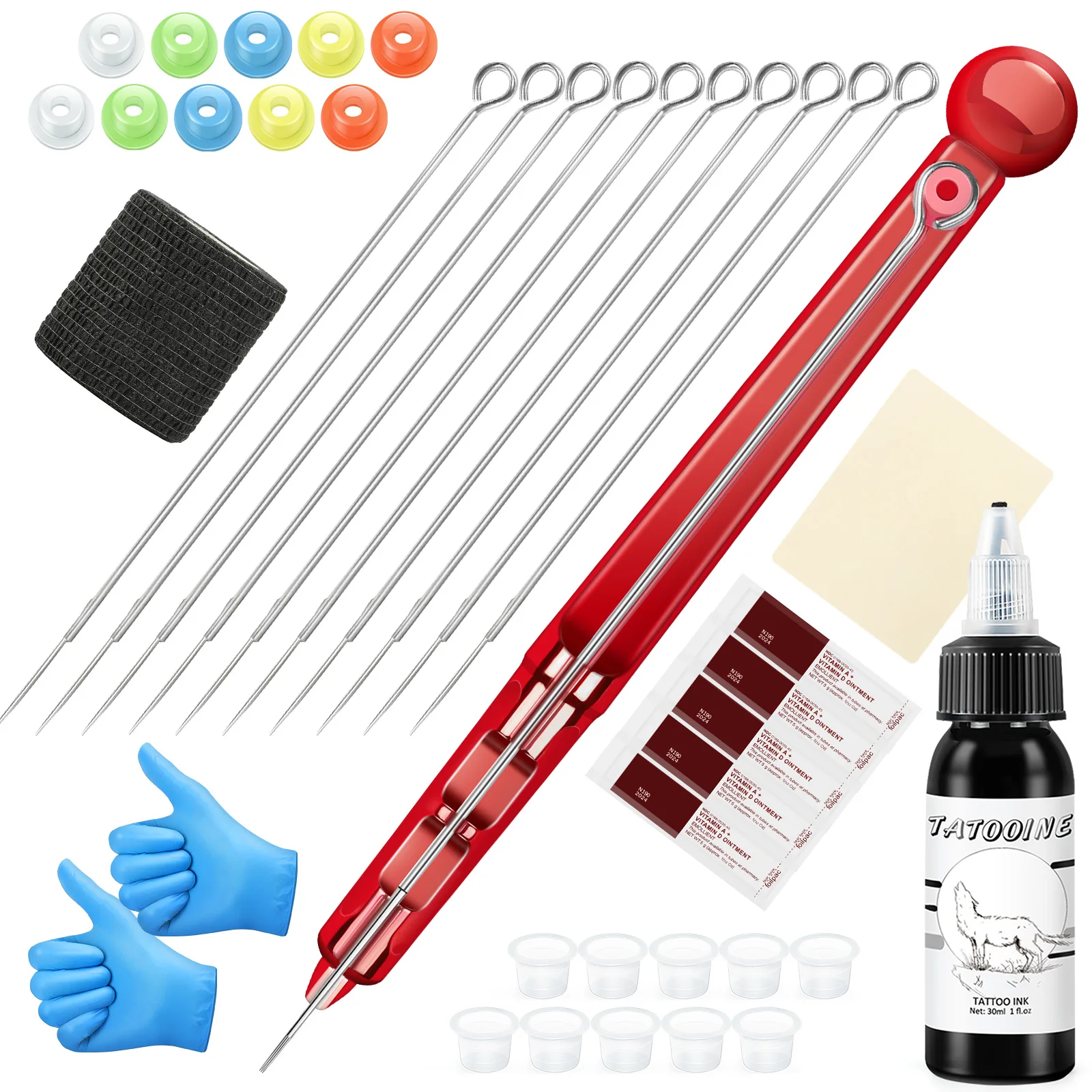 

Hand Poke Stick Tattoo Kit Supply Ink Tattoo Needles Set DIY Tattoo for Body Art Hand Poke Stick Tattoo Kit DIY Tattoo Set