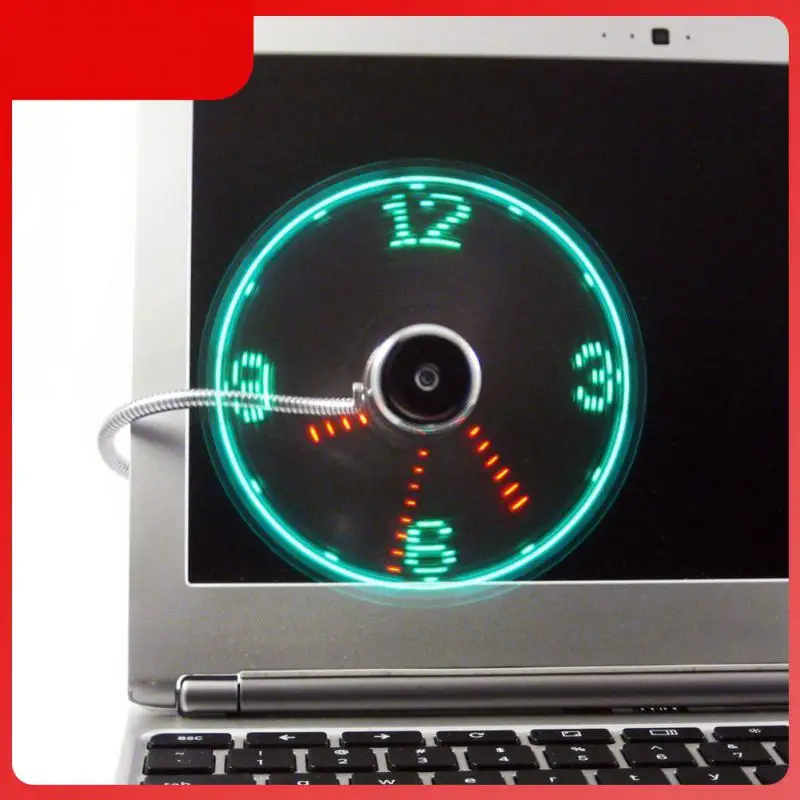 

Hand Mini USB Fan Portable Gadgets Flexible Gooseneck LED Clock Cool For Laptop PC Notebook Real Time Display Durable Adjustable